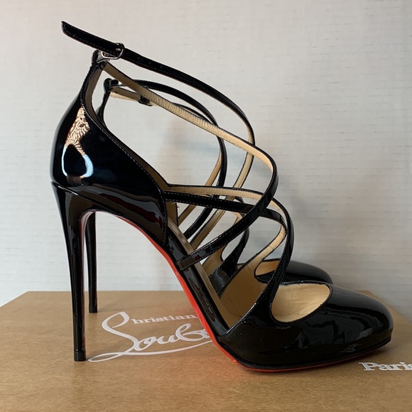 NEW IN BOX Christian Louboutin Soustelissimo 100 Patent Black Sz 36.5 - Picture 3 of 9